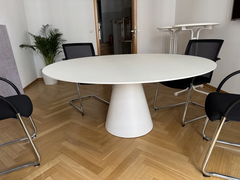 Esstisch rund weiß, runder Esstisch weiß, Tisch weiß, Durchmesser 129 cm