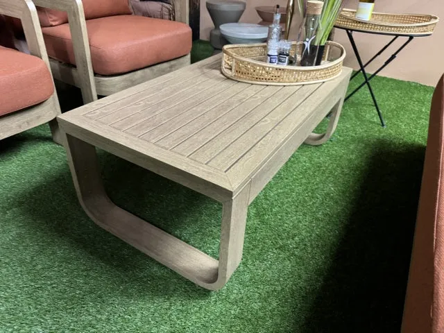 Gartensofa Terracotta, Set 4 teiliges Loungeset Holzoptik-Terracotta, Garten Sitzgruppe Terracotta