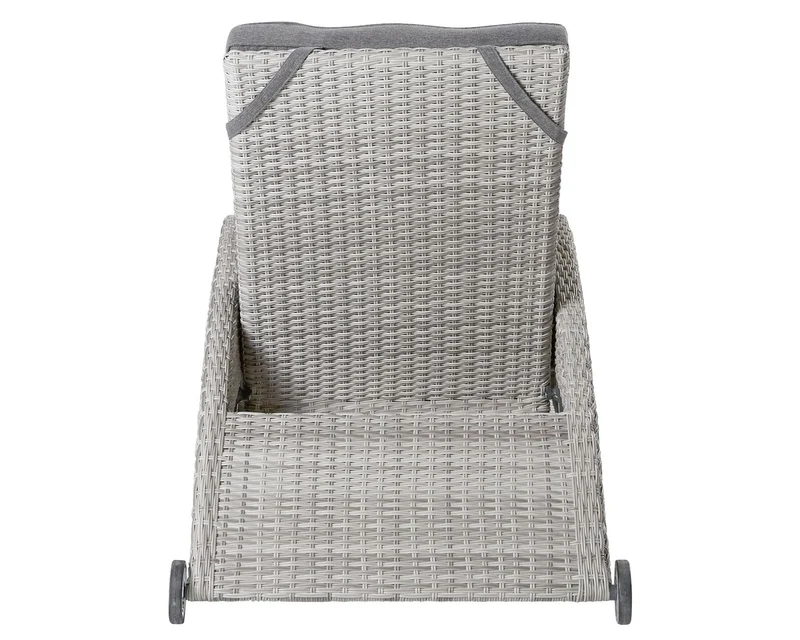 Sonnenliege Rattan grau, Länge 188 cm