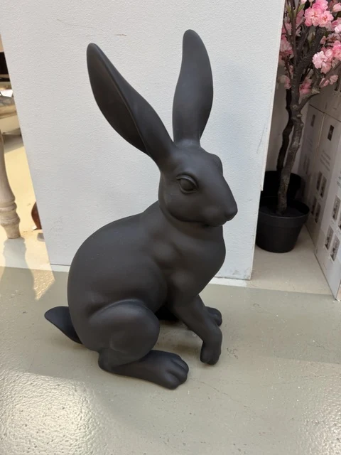 Deko-Hase schwarz, Hase schwarz, Höhe 60 cm