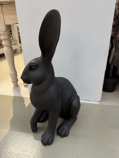Deko-Hase schwarz, Hase schwarz, Höhe 60 cm