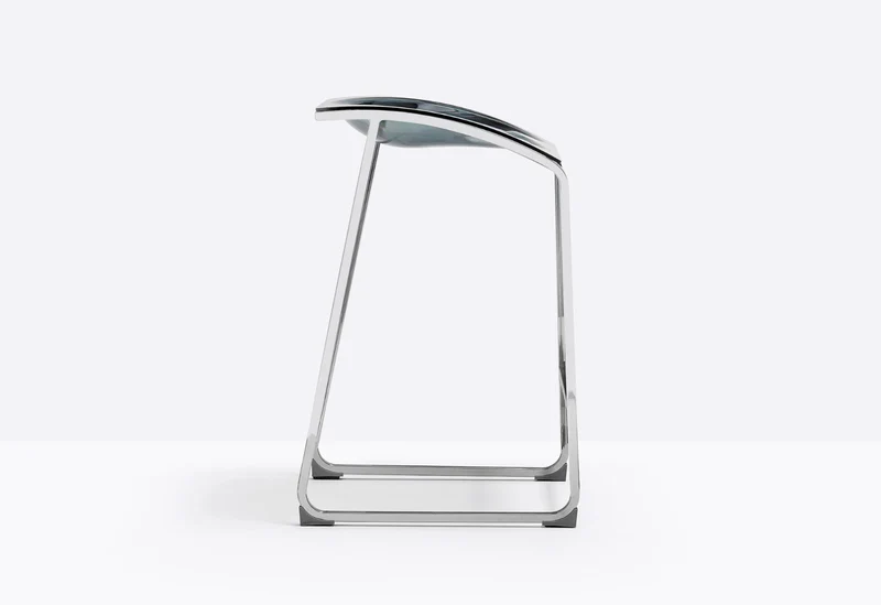 Design Barhocker grau-Silber, Sitzhöhe 65 cm