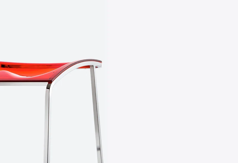 Design Barhocker rot, Sitzhöhe 65 cm