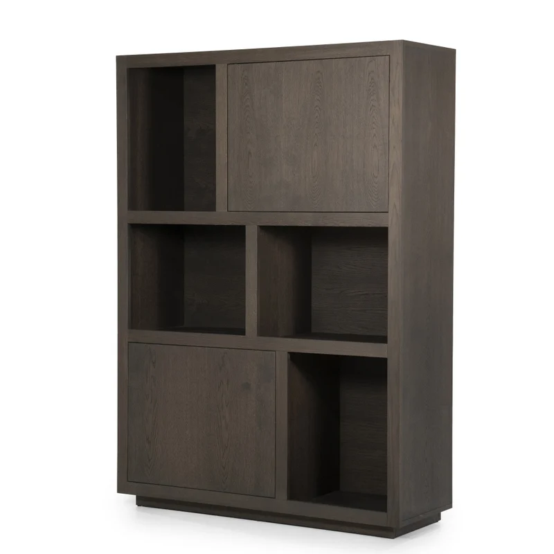 Highboard braun Eiche furniert, Hochschrank braun Eiche furniert, Höhe 170 cm