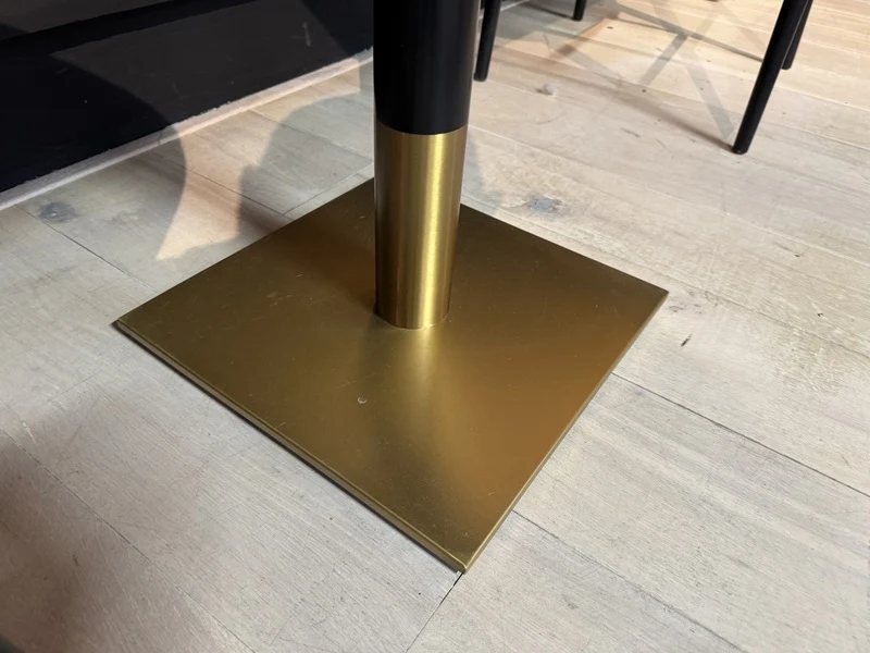Bistrotisch Gold-schwarz, Bistrotisch Keramik schwarz, Maße 70x70 cm