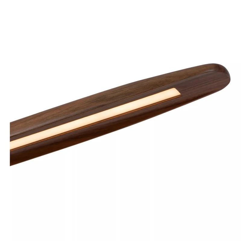 Pendelleuchte LED Holz braun, Hängeleuchte Holz LED oval dimmbar, Breite 180 cm