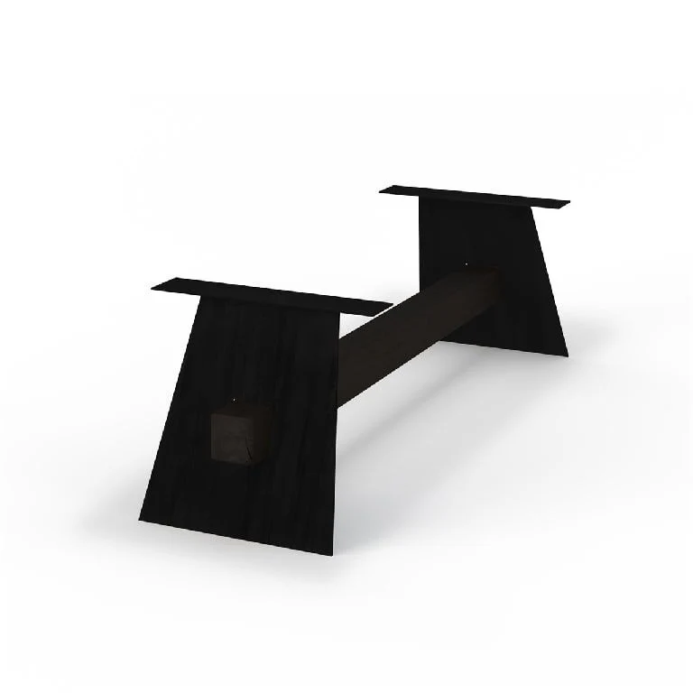 Tischgestell Metall schwarz, Industriedesign Tischbeine schwarz, Holz-Metallgestell für Esstisch, Länge 260 cm