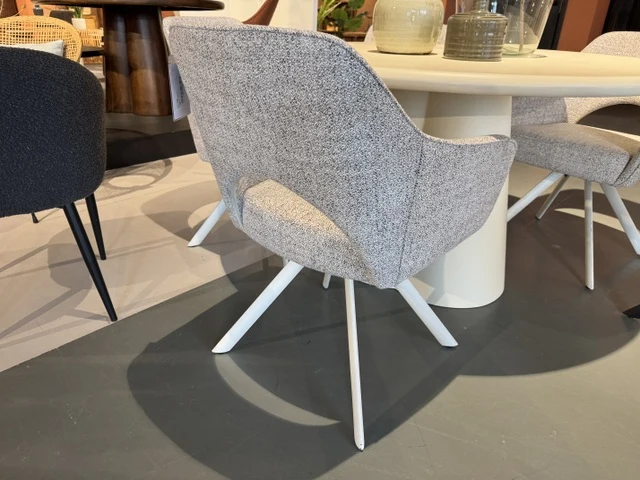 Stuhl weiß-Sand drehbar, Esszimmerstuhl drehbar weiß