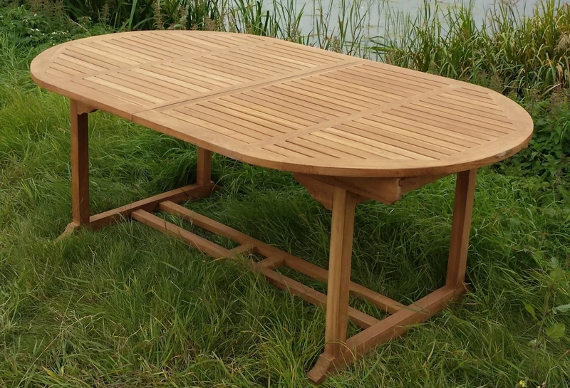 Gartentisch ausziehbar Massivholz Teak, Länge 180-240 cm