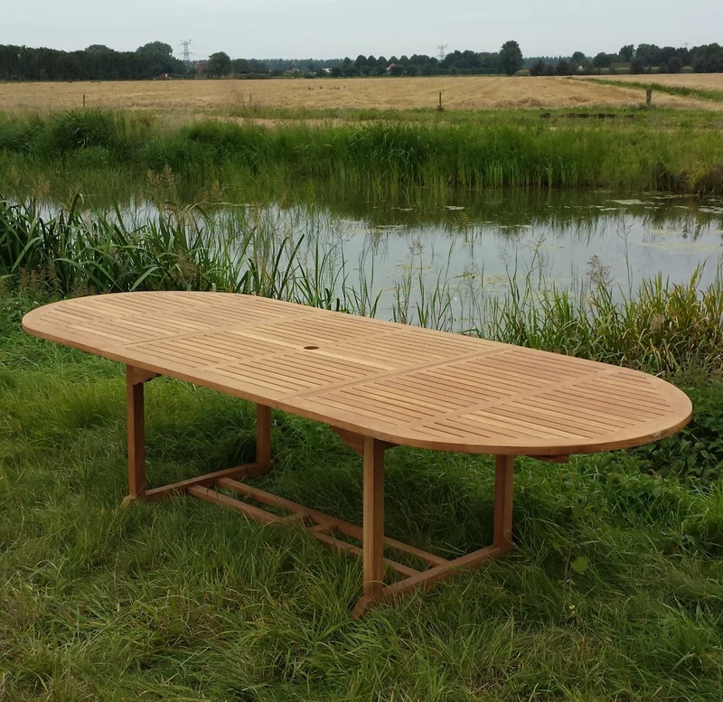 Gartentisch ausziehbar Massivholz Teak, Länge 180-240 cm
