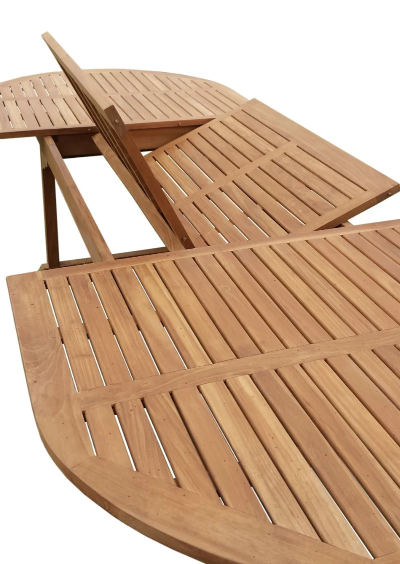 Gartentisch ausziehbar Massivholz Teak, Länge 180-240 cm