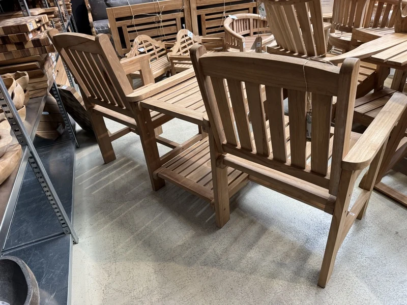 Gartensessel Teak 2er Set, Gartensessel Holz massiv