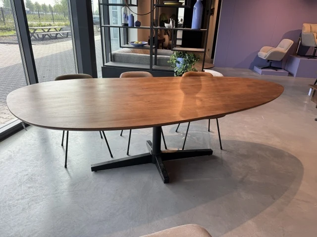 Esstisch Naturholz-Farbe oval, Tisch oval, Länge 220 cm