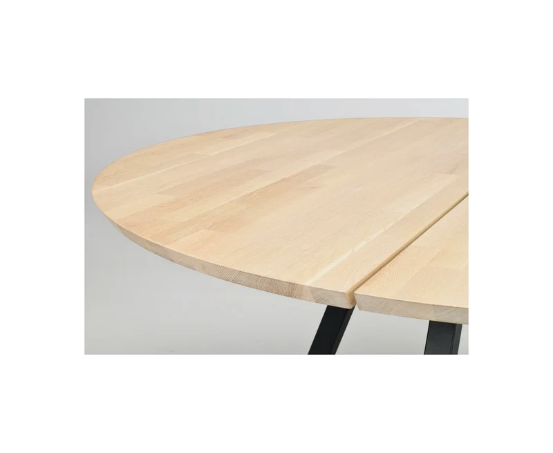 Esstisch rund Natur-weiß, runder Tisch Eiche massiv, Durchmesser 150 cm
