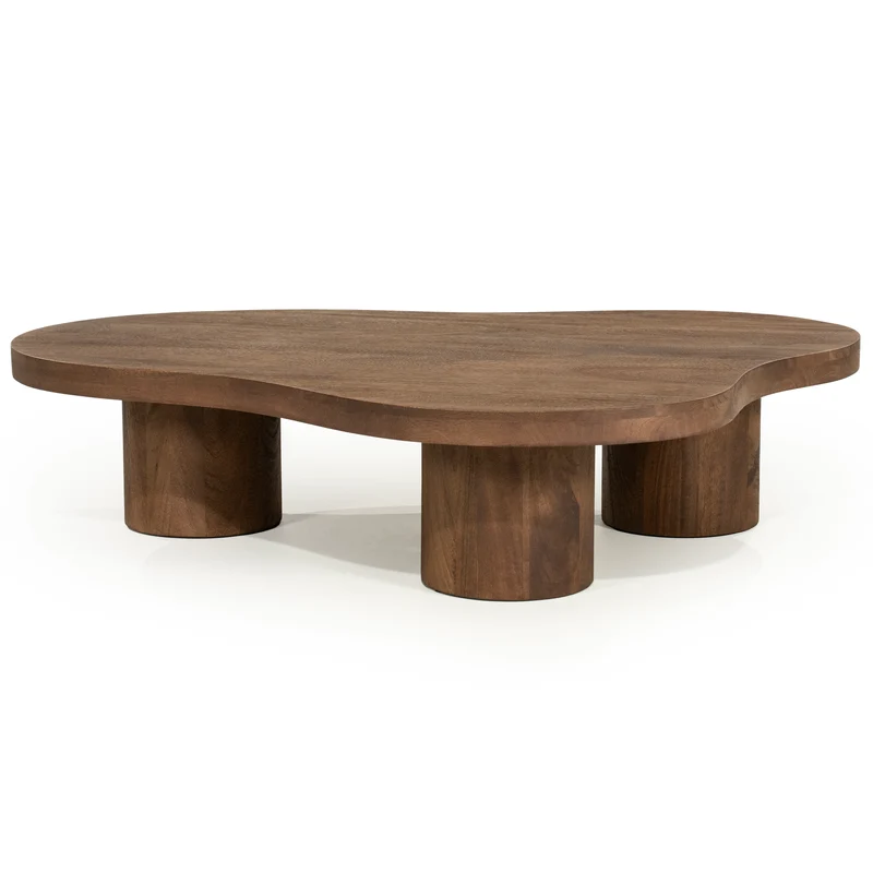 Couchtisch Holz braun, Couchtisch braun Massivholz, Länge 130 cm