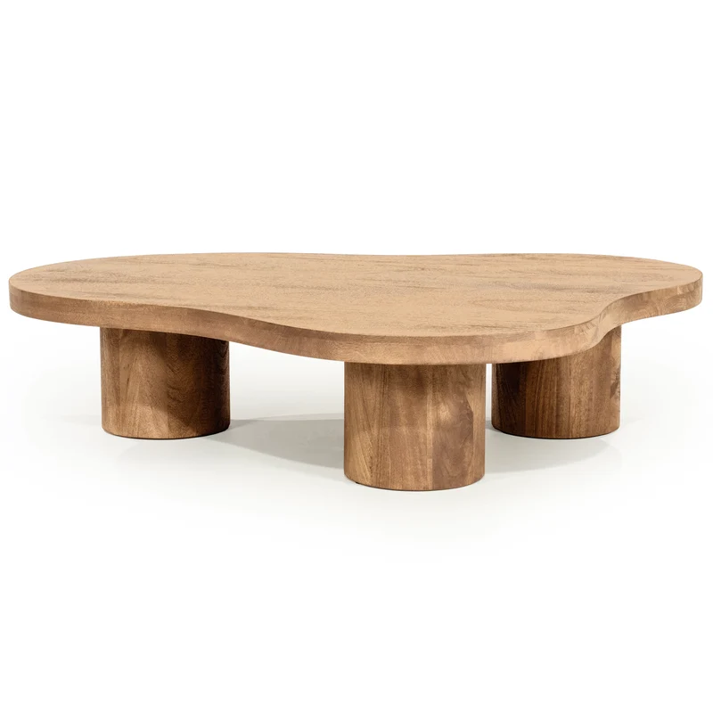 Couchtisch Holz hellbraun, Couchtisch Massivholz, Länge 130 cm