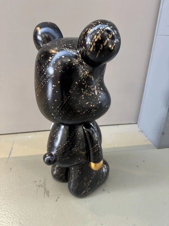 Deko Bär schwarz-Gold, modern Figur Bär, Höhe ca. 48 cm