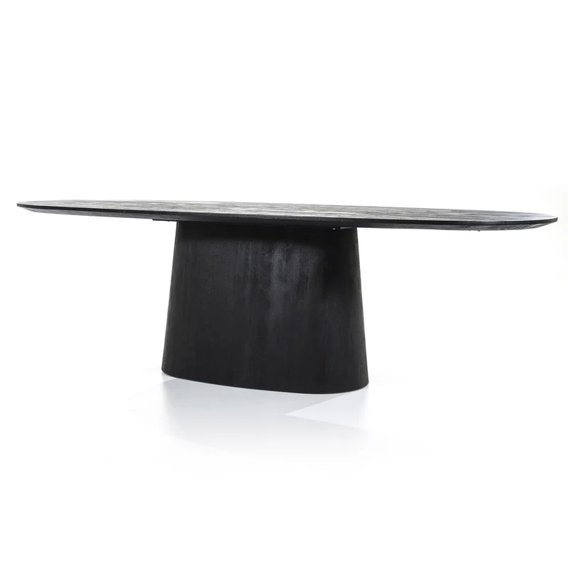 Esstisch oval schwarz, ovaler Tisch schwarz Holz, Länge 250 cm