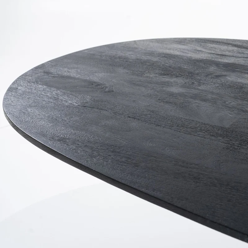 Esstisch oval schwarz, ovaler Tisch schwarz Holz, Länge 250 cm
