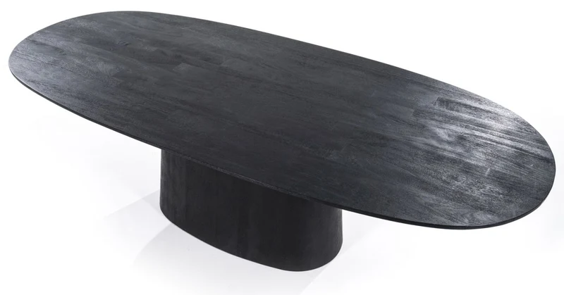 Esstisch oval schwarz, ovaler Tisch schwarz Holz, Länge 250 cm