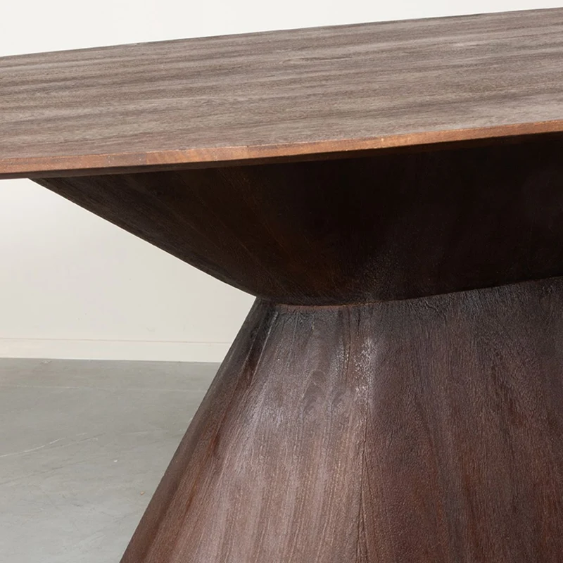 Esstisch braun, ovaler Tisch braun Holz, Länge 220 cm