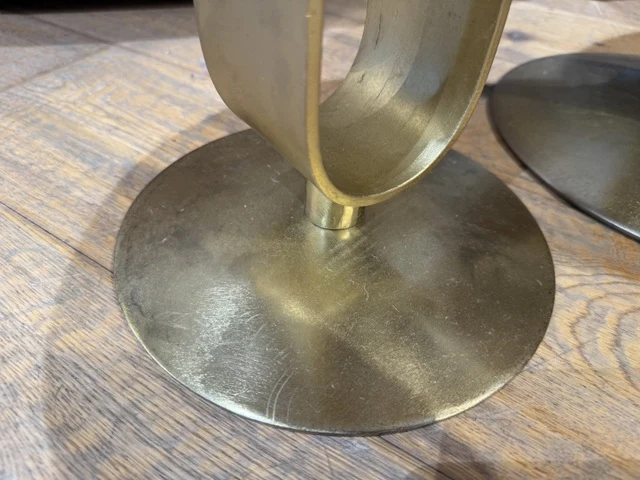 Beistelltisch 2er Set, Beistelltisch Bronze rund, Durchmesser 46 cm