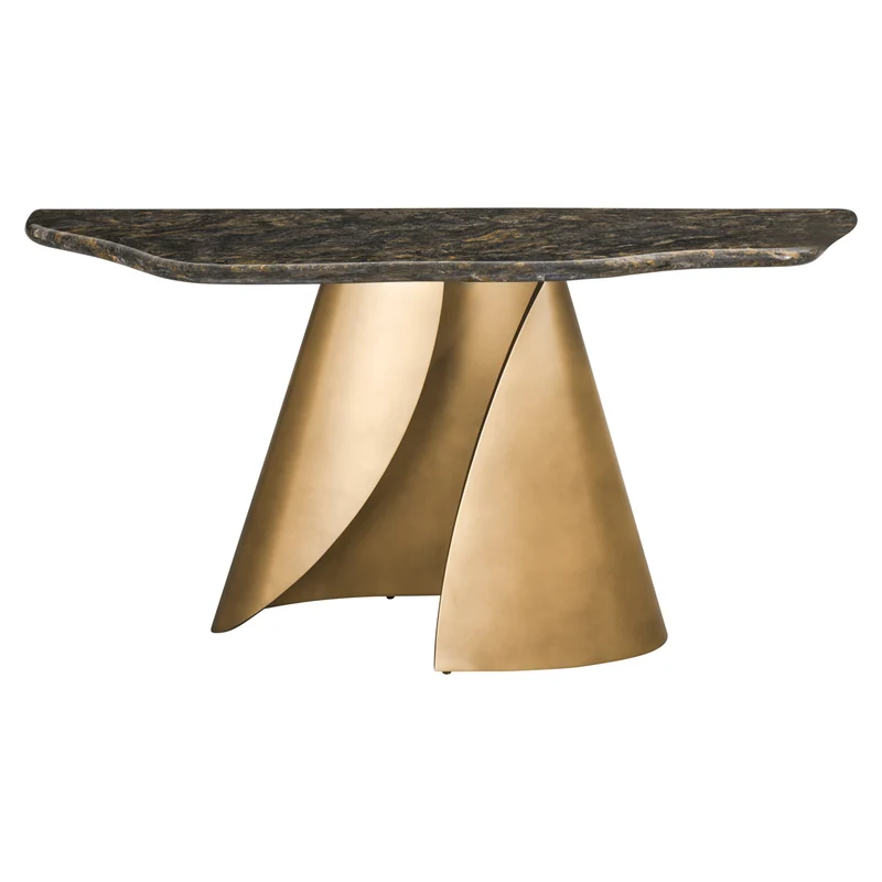 Konsole schwarz-braun-Gold, Wandkonsole Marmor, Breite 150 cm