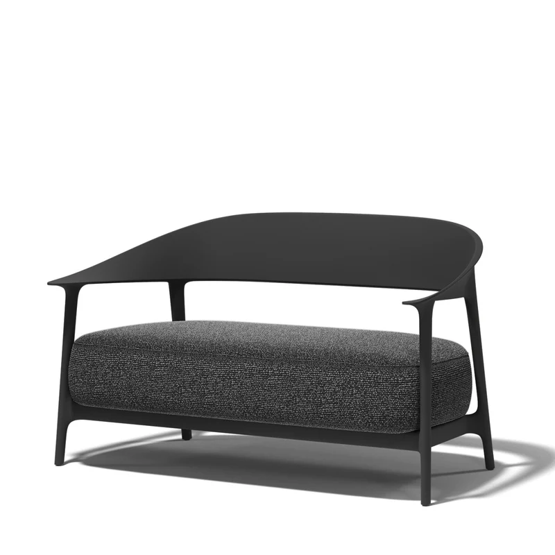 Sofa schwarz, Gartensofa schwarz, Breite 172 cm