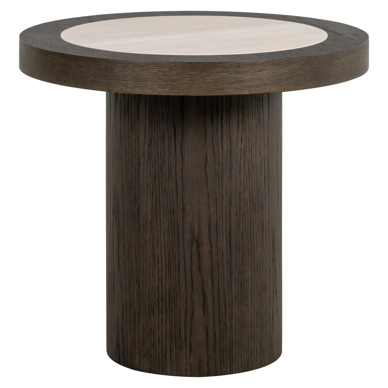 Beistelltisch rund Keramik-Tischplatte, runder Beistelltisch braun, Durchmesser 60 cm