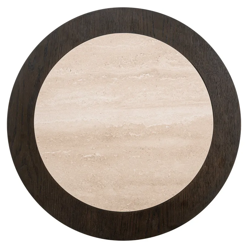 Beistelltisch rund Keramik-Tischplatte, runder Beistelltisch braun, Durchmesser 60 cm