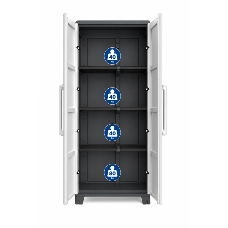 XL Kunststoffschrank 'Transforming' IP43 in Schwarz/Grau - Größe XL