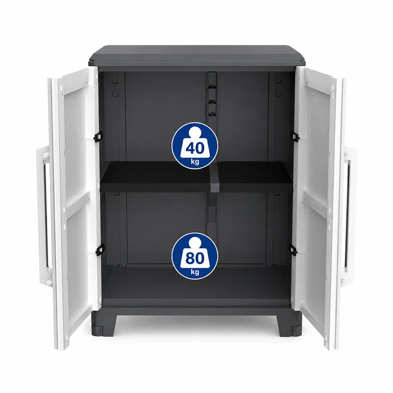 XL Kunststoffschrank 'Transforming' IP43 in Schwarz/Grau - Größe M