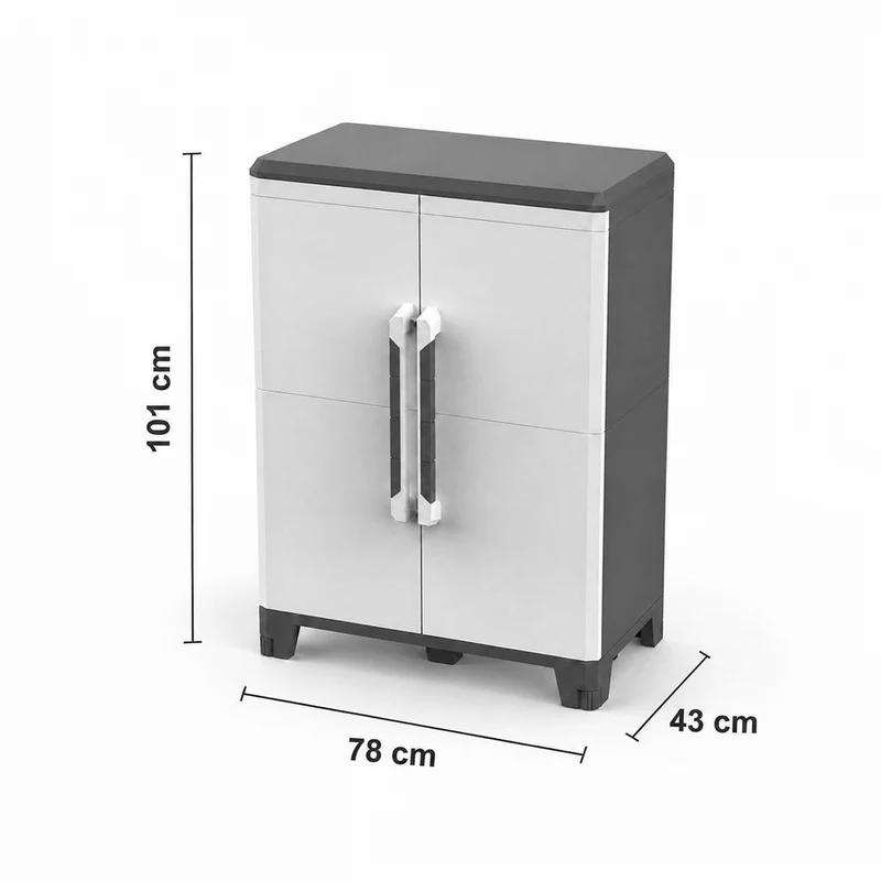 XL Kunststoffschrank 'Transforming' IP43 in Schwarz/Grau - Größe M