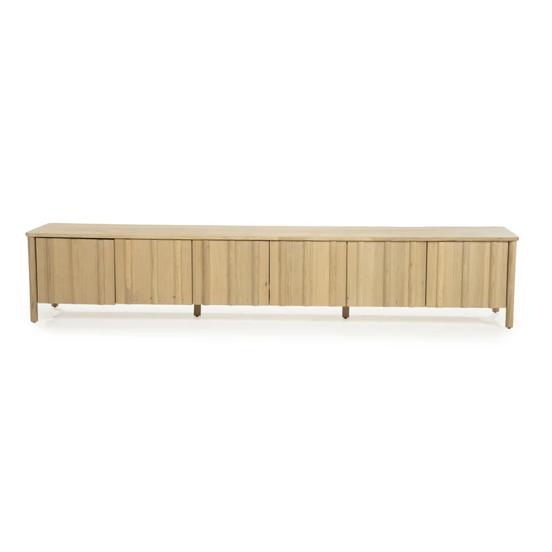 Fernsehschrank Holz furniert, TV Schrank Naturholz, Lowboard Holz, Breite 264 cm