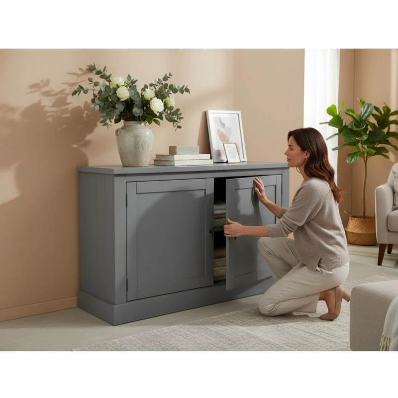 Sideboard grau, Anrichte grau, Breite 160 cm