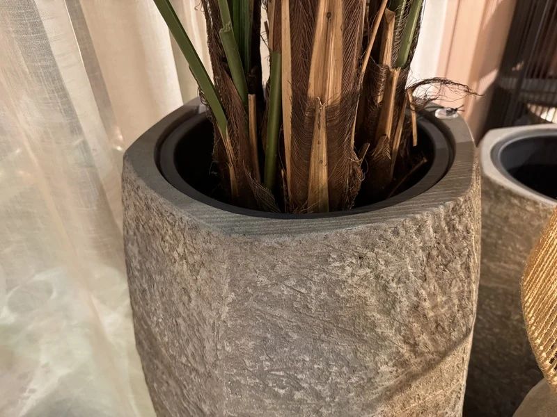 Vase grau, Übertopf grau, Pflanzvase grau, Höhe 88 cm