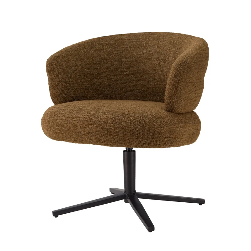 Stuhl drehbar Farbe braun, Esszimmerstuhl braun drehbar, Stuhl Federkern, Breite 69 cm