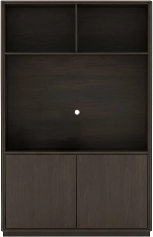 TV Schrank braun Eiche furniert, Wohnzimmerschrank braun Eiche-Natur, Breite 150 cm