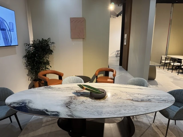 Esstisch oval Keramik, ovaler Tisch Keramik Tischplatte, Länge 300 cm