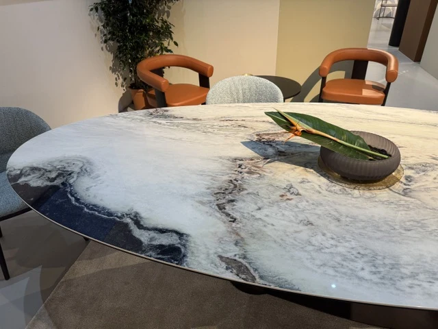 Esstisch oval Keramik, ovaler Tisch Keramik Tischplatte, Länge 300 cm