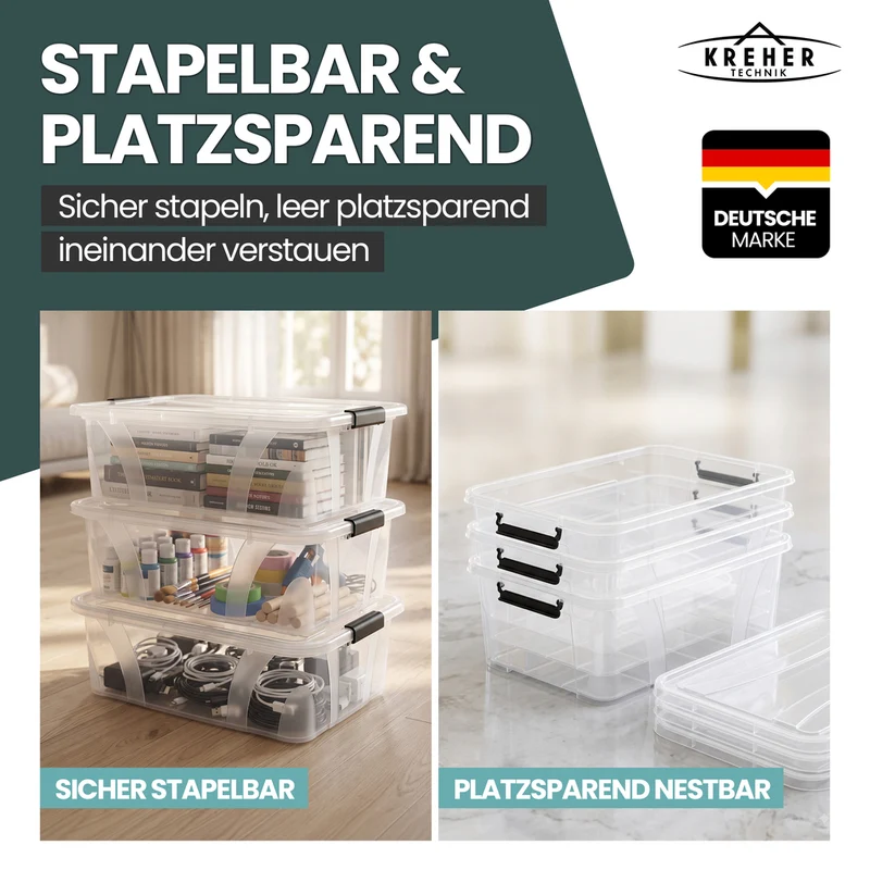 Aufbewahrungsbox 'Master' Box mit Deckel - 7 Liter Volumen, in Transparent
