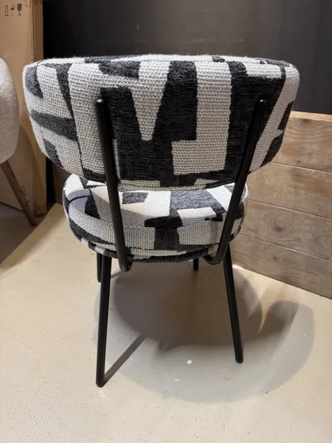 Esszimmerstuhl schwarz-weiß rund, Stuhl rund creme-weiß