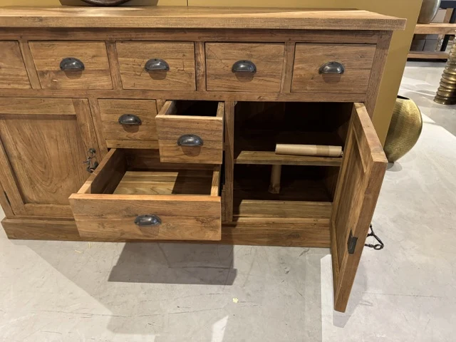 Sideboard braun Teak, Anrichte Teak, Breite 150 cm