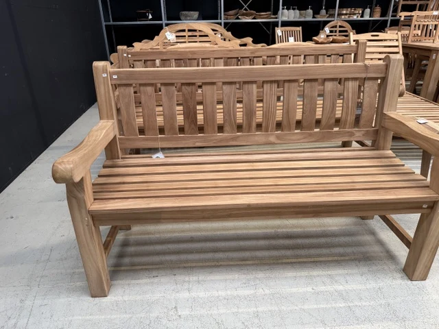 Gartenbank Teak, Gartenbank Holz-Teak, Breite 200 cm