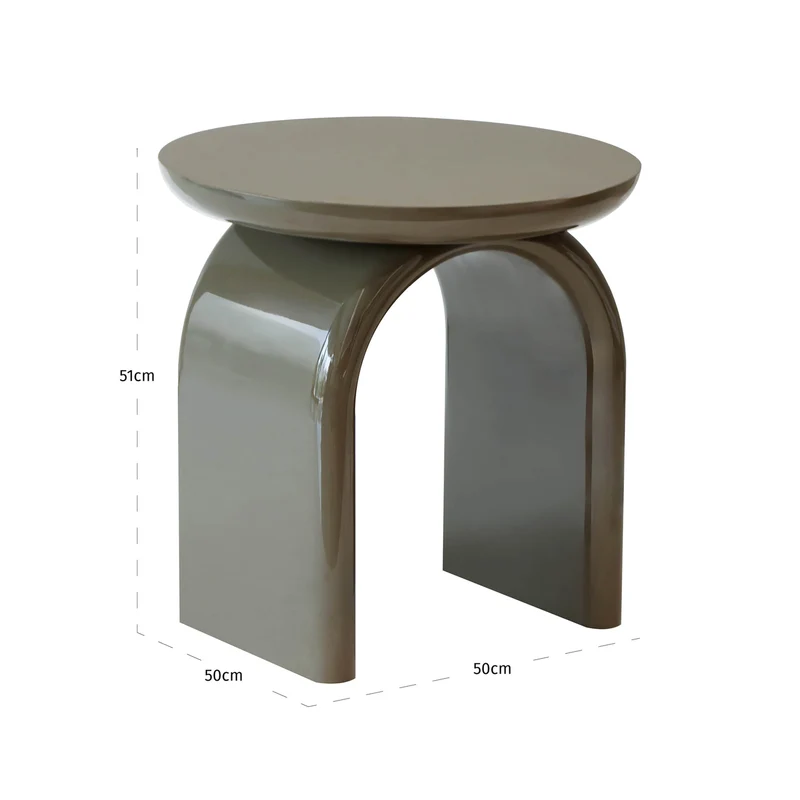 Beistelltisch rund olive-grün, runder Beistelltisch grün, Durchmesser 50 cm