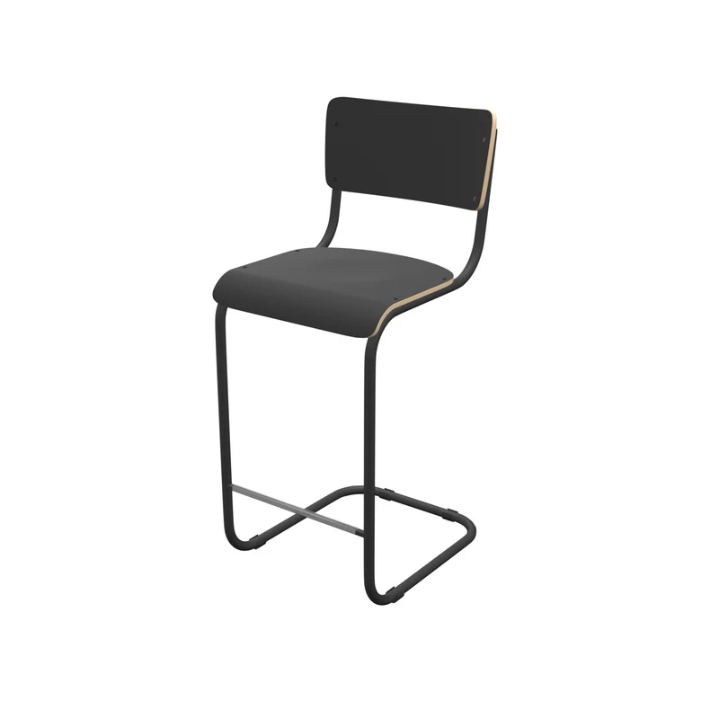 Barstuhl rot Industriedesign, Barstuhl-Freischwinger rot, Sitzhöhe 65 cm