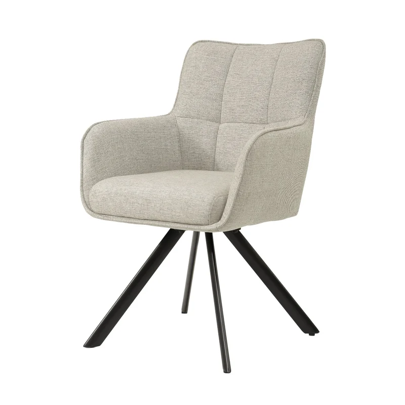 Stuhl Farbe Sand drehbar, Esszimmerstuhl drehbar, Stuhl Federkern, Breite 62 cm