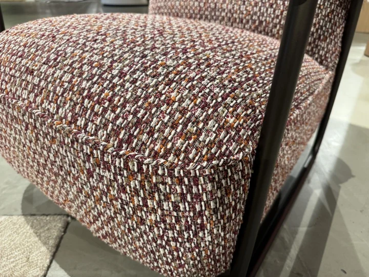 Sessel bordeaux-rot-beige, Sessel Metall-Gestell, Breite 78 cm