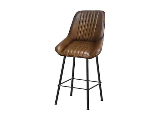 Barstuhl Leder braun, Sitzhöhe 70 cm