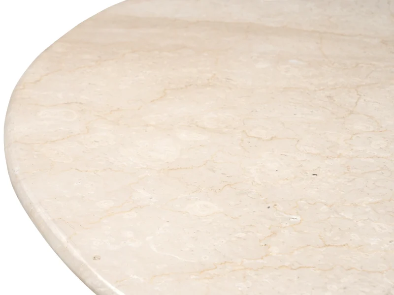Esstisch rund Marmor-Tischplatte beige , runder Tisch beige-braun, Durchmesser 130 cm